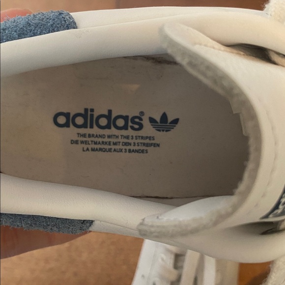 Adidas Stan Smith White Leather Light Blue Men’s 7 Women's 8.5 Sneakers Shoes - Picture 6 of 8